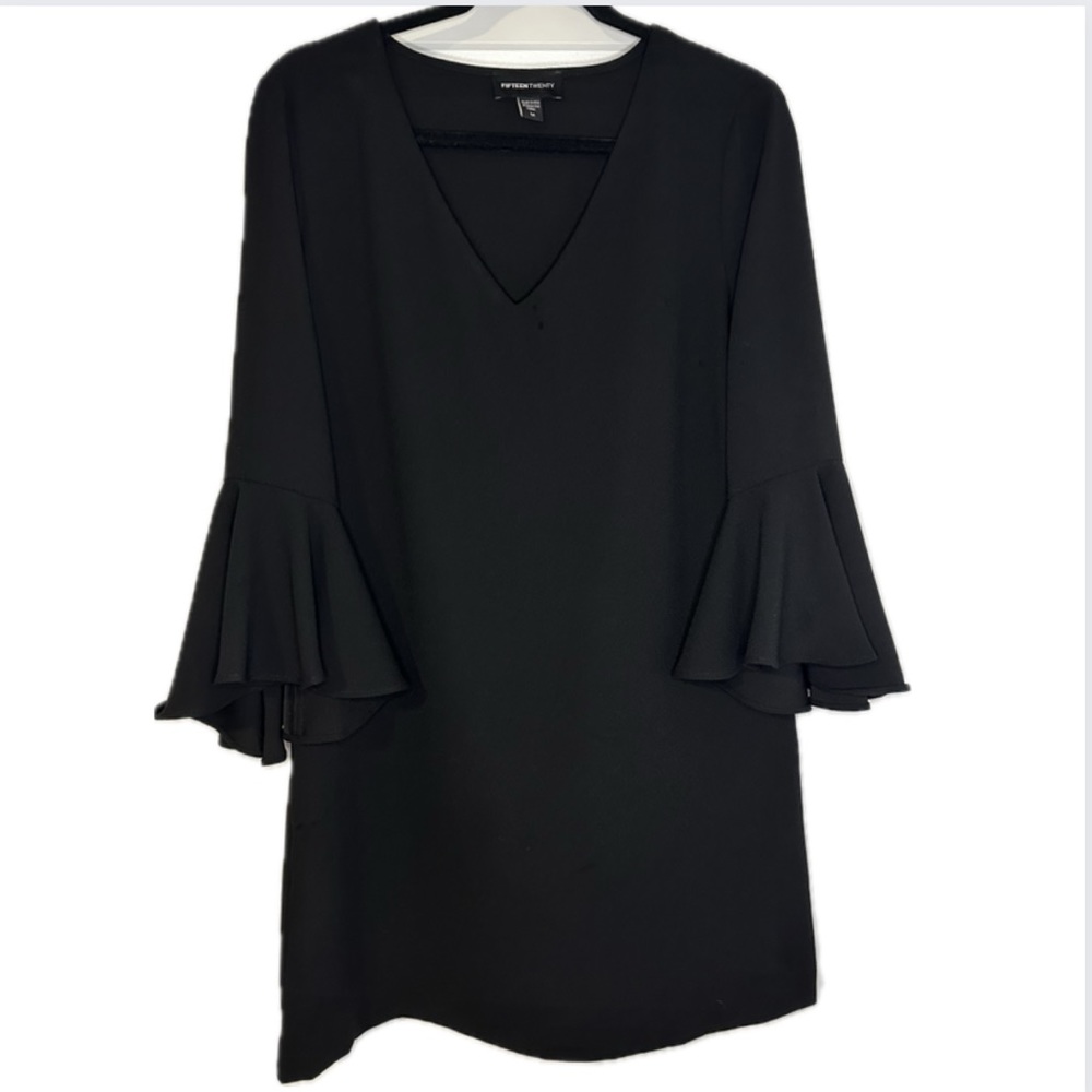 Fifteen Twenty Black Bell Sleeve V Neck Dress